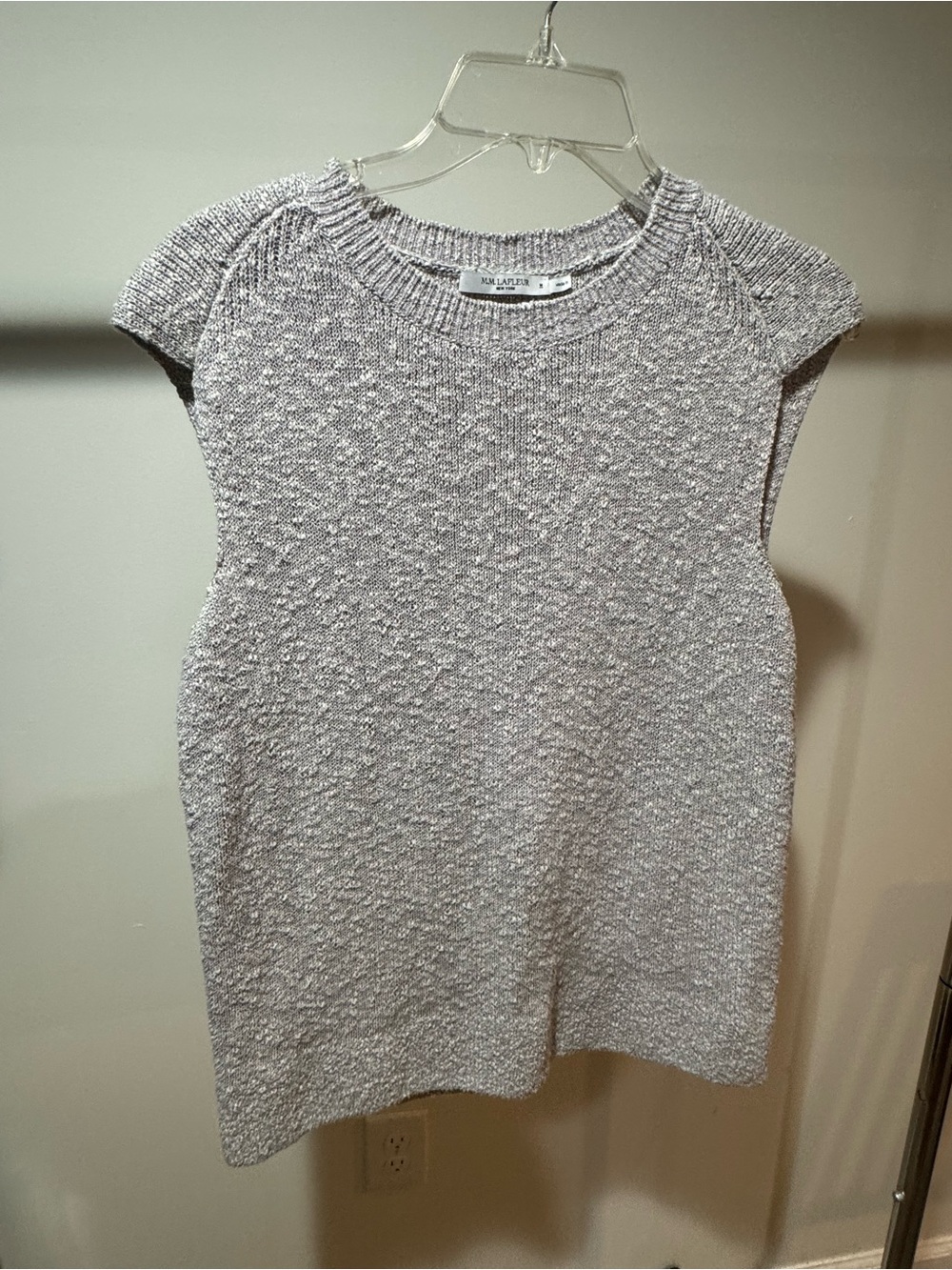 MM. LaFleur Silver-Gray Textured Sleeveless Knit Tank